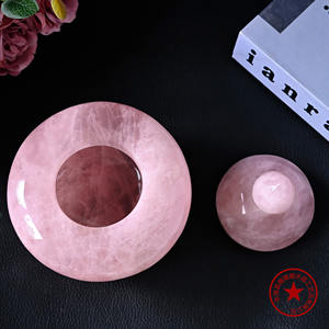 Tarro de Té de Cristal de Cuarzo Rosa Natural, Adorno de Piedra Semipreciosa Tallado a Mano con Tema de Ángel para Azucarero o Urna - Product Image 5