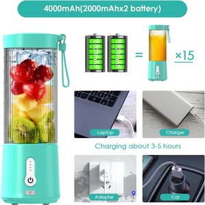 เครื่องปั่นสมูทตี้แบบชาร์จไฟได้ OEM/ODM สำหรับขายส่ง - เครื่องบดน้ำแข็งความเร็วสูง แก้วปั่นน้ำผลไม้ขนาดเล็ก สำหรับเครื่องดื่มเพื่อสุขภาพหลังออกกำลังกาย - Product Image 6