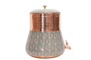 Distributeur d'eau artisanal 100 % cuivre pur - Matka martelé à motif floral avec robinet anti-fuite pour la décoration de la maison et des hôtels - Product Image 4