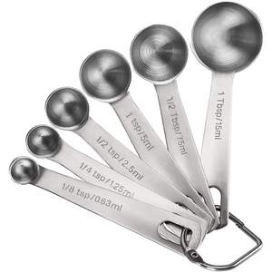 Juego de cucharas medidoras, 1/8 cucharaditas, 1/4 cucharaditas, 1/2 cucharaditas, 1 cucharadita, 1 cucharada, <span class=keywords><strong>tazas</strong></span> medidoras de acero inoxidable de grado alimenticio, cucharadita - Product Image 3