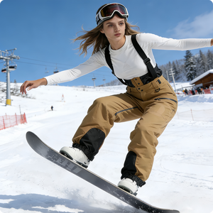 Pantalones de <span class=keywords><strong>Nieve</strong></span> Impermeables para Mujer, Pantalones de Esquí Aislantes y Cortavientos con Tirantes, Overoles de Snowboard para Esquí al Aire Libre - Product Image 6