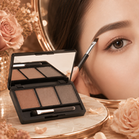 Palette de poudre à sourcils végétalienne 3 teintes, waterproof, longue tenue, maquillage minéral, mélange naturel, marque privée, vente en gros