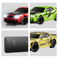 Voiture de course RC 2,4 GHz 7 canaux en métal moulé sous pression, échelle 1:64, avec télécommande via application, double contrôle, éclairage LED, micro-voiture de poche pour enfants
