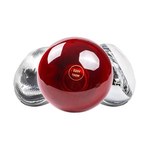 Lampe Chauffante Infrarouge Étanche 200W/250W/275W Rouge à Points, Ampoule Halogène pour Élevage, Couveuse pour Animaux, Poulets, Porcs - Product Image 4