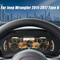 Pour Jeep Wrangler JK 2011-2017, tableau de bord numérique 12,3 pouces, écran LCD, compteur de vitesse, installation plug and play, mise à niveau