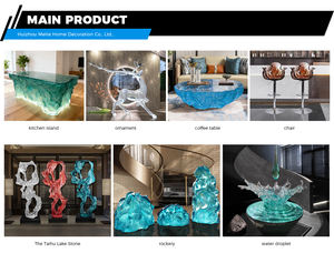 Table <span class=keywords><strong>de</strong></span> bar en résine transparente, design contemporain, usage commercial, hôtel, centre commercial, écologique, durable, facile à nettoyer, mobilier carré - Product Image 6