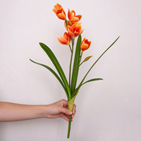 Fleur d'orchidée artificielle de haute qualité, faite à la main, pour la décoration de table à la maison, Noël, remise de diplôme