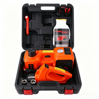 Kit de cric hydraulique électrique multifonctionnel 12V 5 tonnes avec clé à chocs, gonfleur de pneus, lumière LED, ensemble d'outils de réparation d'urgence