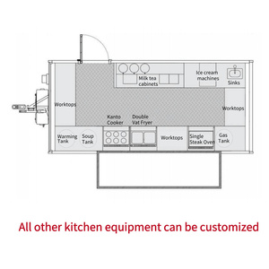 Remolque de comida de pollo asado para barbacoa de Pizza de carro rápido de alta calidad con cocina completa equipada a la venta - Product Image 3