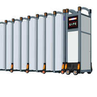 Portail de sécurité télescopique électrique automatique en alliage d'aluminium, type rétractable, pour accès résidentiel, scolaire et industriel