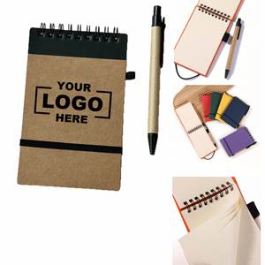Customizable Flip Coil Hard Cover Elastic Band <b>Notebook</b> Portable Pocket Blank Pages with Pen Holder Office Supplier Memo Pads - Product Image 1