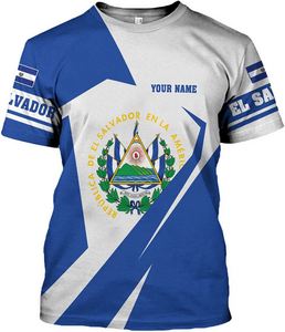 O-cuello <span class=keywords><strong>EL</strong></span> <span class=keywords><strong>Salvador</strong></span> <span class=keywords><strong>bandera</strong></span> alta calidad camisetas de gran tamaño personalizado Impresión logotipo verano gimnasio Fitness ropa Tops a granel - Product Image 2