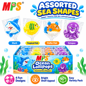 Caja de Regalo para Exhibición al por Mayor, Embalaje Encantador con Forma de Pez Delfín de la <span class=keywords><strong>Serie</strong></span> Océano, Piruleta - Product Image 4
