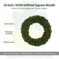 Guirlande de feuilles de cyprès artificielles 61 cm, fausse verdure dense pour décoration de mariage, Halloween, remise de diplôme, fête à domicile, décoration murale ou de porte