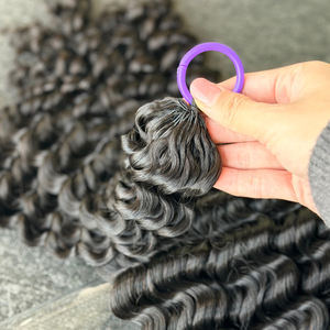 Extensiones de cabello de ganchillo con ondas profundas, venta de fábrica, de 12 a 32 pulgadas, 100% cabello virgen Remy indio, para trenzar. - Product Image 3