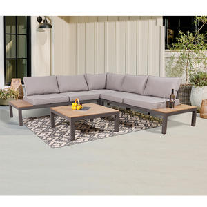 Ensemble <span class=keywords><strong>de</strong></span> <span class=keywords><strong>salon</strong></span> <span class=keywords><strong>de</strong></span> <span class=keywords><strong>jardin</strong></span> moderne en forme <span class=keywords><strong>de</strong></span> L, en <span class=keywords><strong>bois</strong></span> et <span class=keywords><strong>aluminium</strong></span>, pour cours, hôtels, villas, canapé <span class=keywords><strong>de</strong></span> <span class=keywords><strong>jardin</strong></span> - Product Image 5