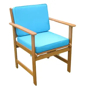 Sıcak satış ahşap kol sandalye akasya ahşap su geçirmez yastık bahçe dekor için grafik tasarım Vintage stil vietnamca tedarikçisi