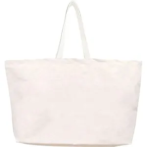 OEM Thick Cotton Fabric Handbag Women Big Capacity White Custom Printed Logo Gift Shopping Canvas Tote Bag