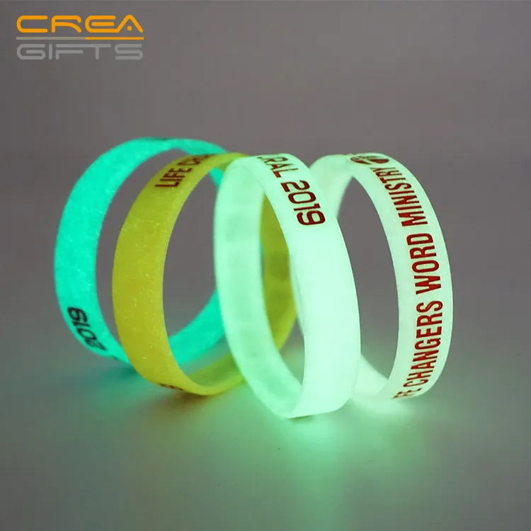 2023 Hoge Kwaliteit Custom Design Glow In Dark Siliconen Polsband Festival Polsband Voor Nachtevenementen