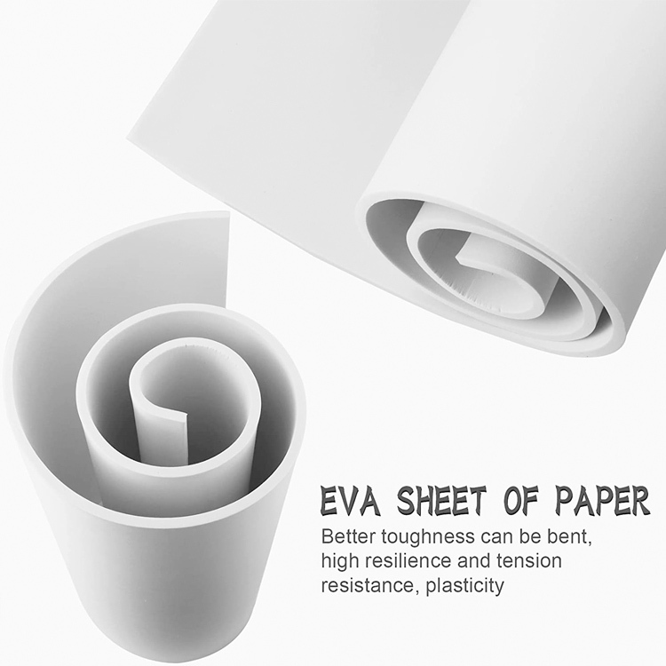 Rouleau De Mousse EVA 2mm Blanc - 35x160cm - Pour Cosplay, Bricolage, Protection - Polyvalent