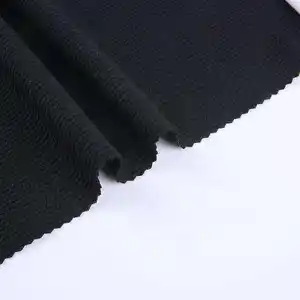 Les fournisseurs chinois ont tricoté le tissu jacquard de luxe de côte de DTY de rayure verticale pour le vêtement