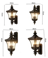 Lampe murale européenne en aluminium LED de luxe personnalisée en usine, étanche IP65, E14*3, rétro, pour hôtel, couloir, balcon, jardin
