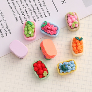 <span class=keywords><strong>Mini</strong></span> panier de fruits 3D en résine, charme alimentaire pour aimant de réfrigérateur, décoration de maison de poupée - Product Image 2