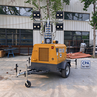 Tour d'éclairage portable 5m-9m, générateur diesel, démarrage automatique et levage à distance, super silencieux pour l'éclairage des sites de secours en cas de tremblement de terre