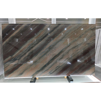 Dalle de marbre KT Stone, brun dégradé café, veinage horizontal, pour panneaux muraux de salle de bain de luxe