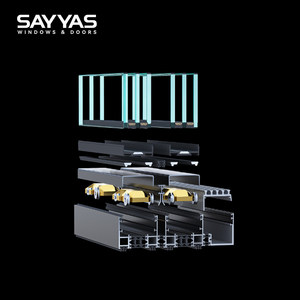 Porta Scorrevole in Alluminio Resistente con Doppio Vetro Temperato, Isolamento Acustico, Meccanismo di Sollevamento Grande, Vista Panoramica, Solo Apertura - Product Image 1