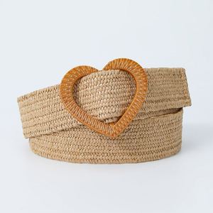 Cinturón Elástico de Verano para Mujer, de 4 cm, de Alta Calidad, Tejido de PP, con Hebilla Decorativa en Forma de Corazón, Ancho - Product Image 5