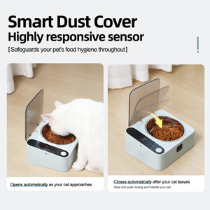 Stazione per Animali Domestici con Coperchio Automatico Elettrico e Sensore a Induzione per Alimentatore Intelligente Anti-Inquinamento e Anti-Umidità per Cani e Gatti - Product Image 4