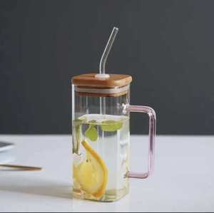 Taza <span class=keywords><strong>de</strong></span> vidrio <span class=keywords><strong>de</strong></span> alta calidad para el hogar <span class=keywords><strong>con</strong></span> pajitas <span class=keywords><strong>con</strong></span> asas, tazas <span class=keywords><strong>de</strong></span> vidrio cuadradas, tazas <span class=keywords><strong>de</strong></span> agua para mujeres, EN STOCK <span class=keywords><strong>AHORA</strong></span> - Product Image 2