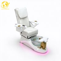 Kursi Pijat Kaki Modern yang Dapat Direbahkan, Kursi Pedikur dengan Kursi yang Dapat Disesuaikan, Lampu LED, Jet Whirlpool, Kulit PU yang Dapat Disesuaikan