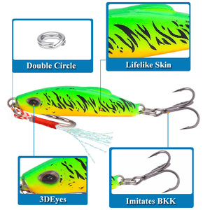 Leurre de jigging Duo 50mm 63mm, appât coulant pour la pêche au bar, avec hameçon simple et design à rainures de sang - Product Image 4