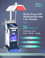 Nouvelle machine faciale professionnelle Hydra Beauty Salon 14 en 1, soin de la peau à l'oxygène, injection, traitement de l'acné du visage et du corps pour un usage domestique