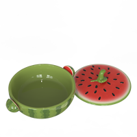 Plat de cuisson en forme de pastèque, résistant au four et au micro-ondes, idéal pour la pâtisserie et le stockage des fruits