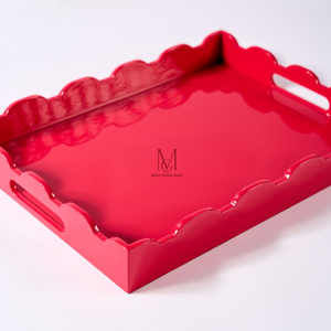 Minh Giang Craft Sơn Mài Khay Vuông Màu Hồng Bằng Gỗ Phục Vụ Vòng Khay Tùy Chỉnh Lớn Phục Vụ Khay Thủ Công Mỹ Nghệ - Product Image 6