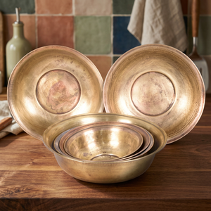 <b>Large</b> Vintage Brass <b>Bowl</b> Polished Luxury Metal Serving <b>Bowl</b> for Weddings Customizable Logo Sustainable <b>Salad</b> & Flower <b>Bowl</b> - Product Image 5