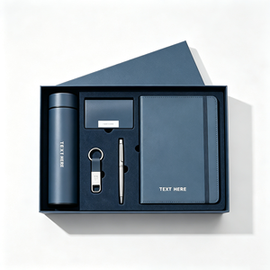 Juego de Regalo de Cuero de Lujo con Libreta, Bolígrafo, Llavero y Logotipo Personalizado para Dar la Bienvenida a un Nuevo Empleado - Product Image 1