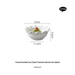 ชุดอาหารเซรามิคลายหินสไตล์หรูหราสำหรับใช้ในเชิงพาณิชย์ ชามขนาดใหญ่สำหรับซุป/ก๋วยเตี๋ยว/ปลาดอง/อาหารพิเศษ - Product Image 6