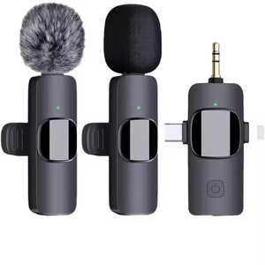ไมโครโฟนไร้สาย K15 สำหรับ iPhone Android กล้องถ่ายรูป, ไมโครโฟนขนาดเล็ก 3-in-1 2.4G ความหน่วงต่ำพิเศษ สำหรับการบันทึกวิดีโอ/วีล็อก - Product Image 1