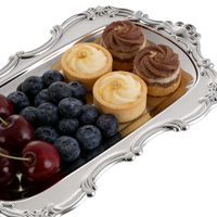 Plateau à pâtisserie et gâteaux de style européen, luxe léger, vintage, inspiré d'Instagram, en acier inoxydable poli miroir