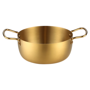 <span class=keywords><strong>Pot</strong></span> à ramen coré<span class=keywords><strong>en</strong></span> <span class=keywords><strong>en</strong></span> acier inoxydable avec doubles poignées, plusieurs tailles, finition brossée or et argent, pour la maison, le camping, les restaurants, ustensiles de cuisine - Product Image 4