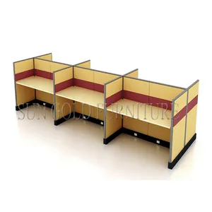 표준 크기 현대적인 디자인 일반 사용 벤치 모듈 식 6 인용 사무실 책상 받침대 및 책상 스크린 워크 스테이션