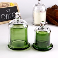 Bougeoirs de luxe vides en verre, vert clair, 5oz 13oz, 100 pièces