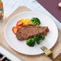 Ensemble d'assiettes en céramique blanches et dorées de luxe, plats ronds peu profonds en porcelaine de plusieurs tailles pour cadeau de mariage ou usage en restaurant
