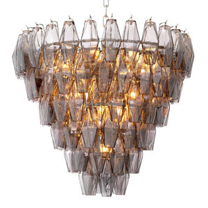 Lustre en cristal de verre fumé moderne pour la décoration intérieure de la chambre à coucher Plafonniers <span class=keywords><strong>Benini</strong></span> avec éclairage décoratif rond Tailles moyennes - Product Image 1