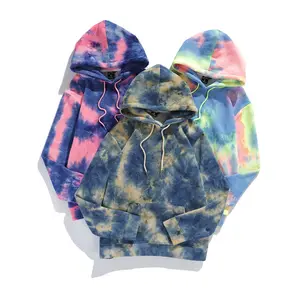 New Design Unisex Pullover for Men and Women Sweater Loose Coat Over Sized Sweater Hoodie Sweater Tie-dye Plush Hooded Tie Dye