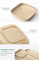 Nouvelle Assiette Carrée Moderne Écologique et Biodégradable en Coque de Riz, Design Flottant Personnalisable pour Usage Domestique – Collection 2026